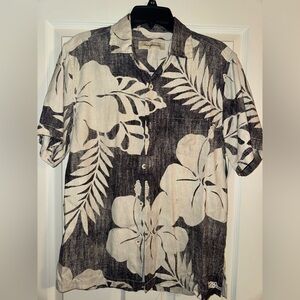 Tommy Bahama Black and Cream Casual Button Down Shirt